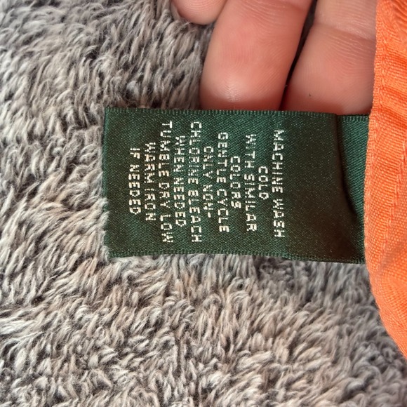 Vtg Ralph Lauren Womens Jacket Denim Orange Small Petite Rustic Cropped‎ 19301x - Picture 7 of 11